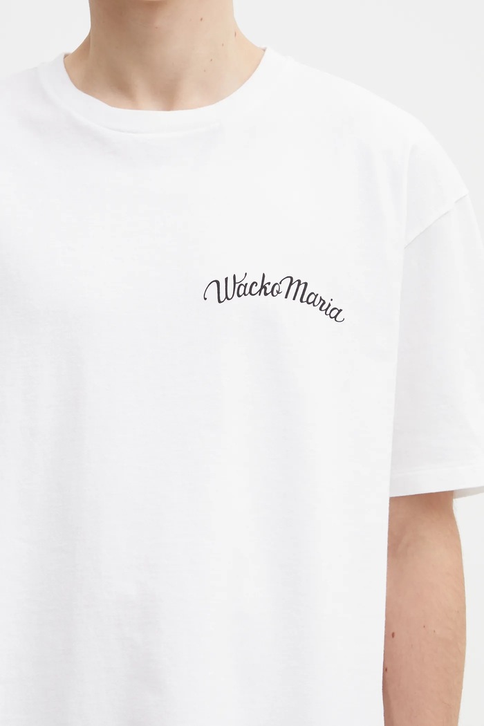 Βαμβακερό μπλουζάκι Wacko Maria λευκό 25FW.WMT.WT08