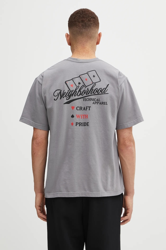 Βαμβακερό μπλουζάκι NEIGHBORHOOD NH. TEE SS-8 χαλαρό γκρί 252PCNH.ST08