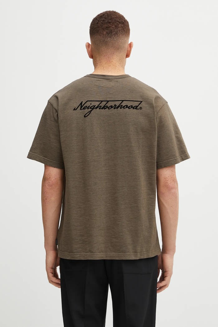 Ρούχα Βαμβακερό μπλουζάκι NEIGHBORHOOD HEATHER FABRIC 252UWNH.CSM10 πράσινο