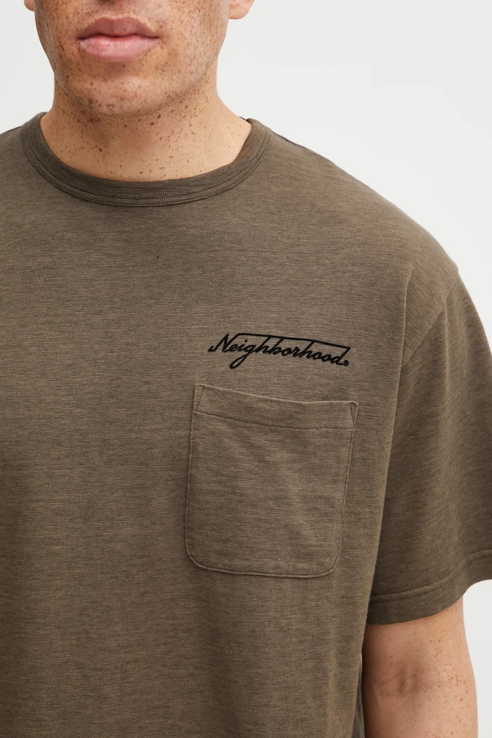 Βαμβακερό μπλουζάκι NEIGHBORHOOD HEATHER FABRIC πράσινο 252UWNH.CSM10