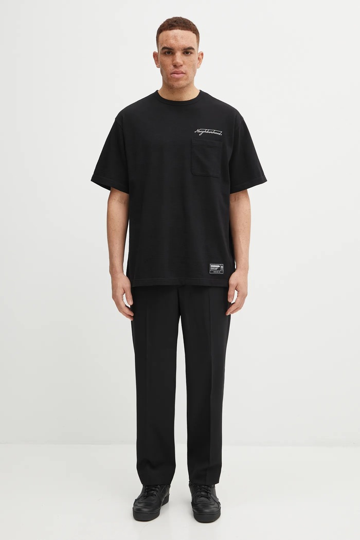 Βαμβακερό μπλουζάκι NEIGHBORHOOD HEATHER FABRIC 252UWNH.CSM10 μαύρο