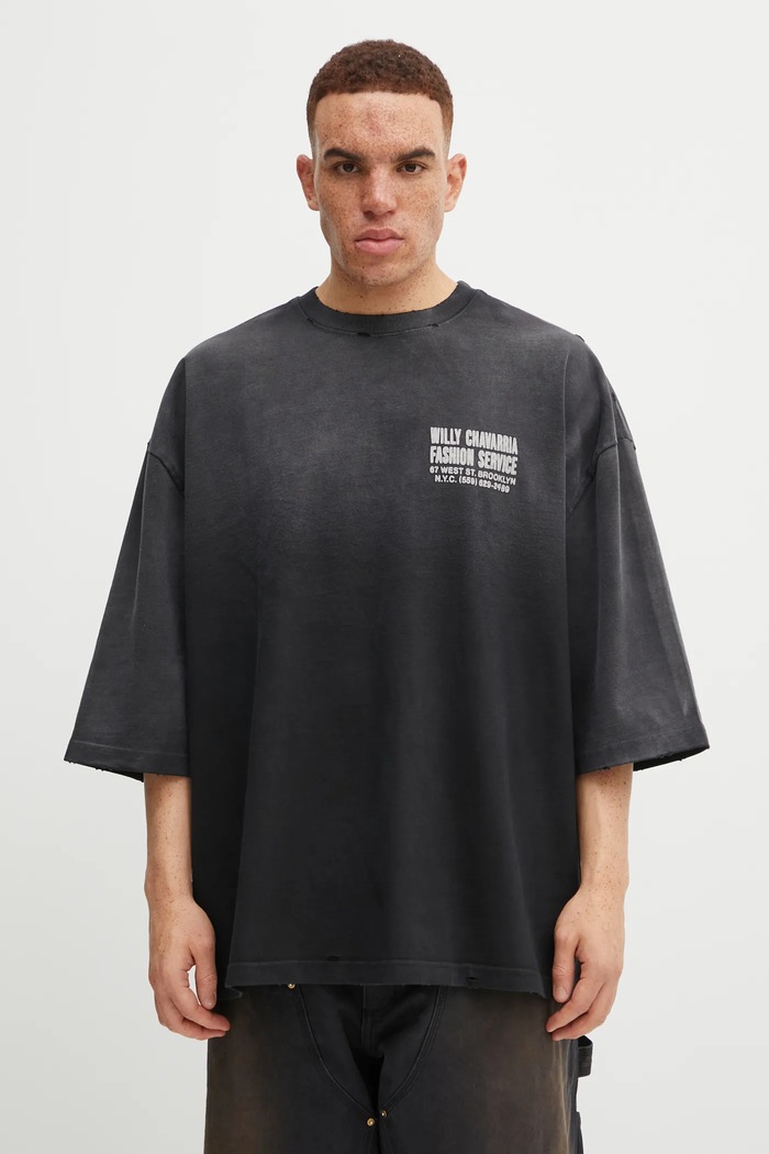 Clothing Willy Chavarria cotton t-shirt Fashion Services Buffalo WCJSY0110.001 black