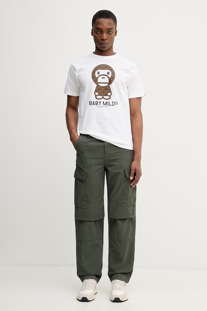 A Bathing Ape t-shirt in cotone Palm Tree Camo 001CSL301317M nero