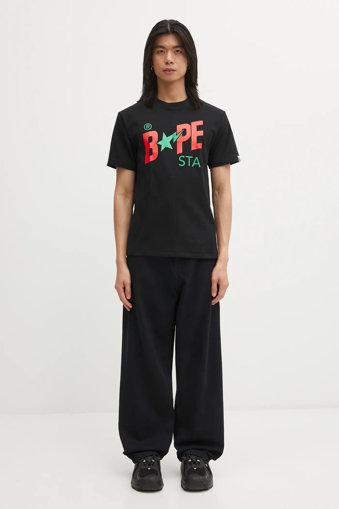 A Bathing Ape t-shirt in cotone 001TEL301022M nero