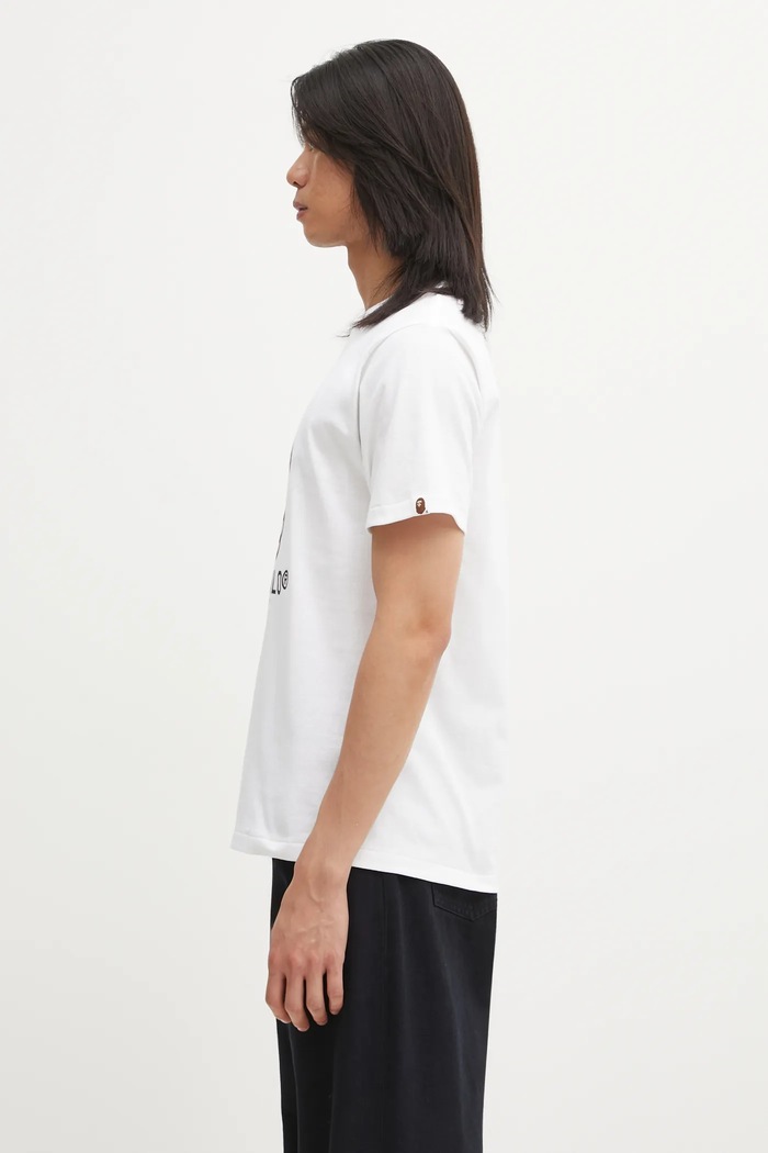 A Bathing Ape t-shirt in cotone College Monogram Baby Milo 002TEL301008M bianco AW25