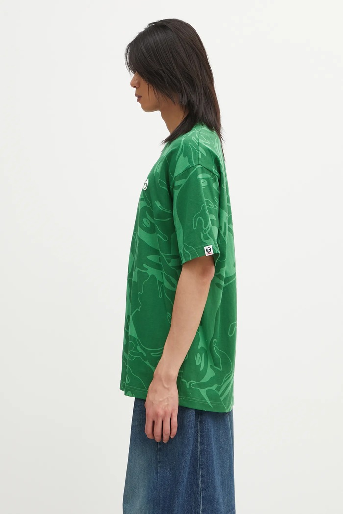 Bavlněné tričko AAPE Now AAPTEM1602XXO zelená AW25