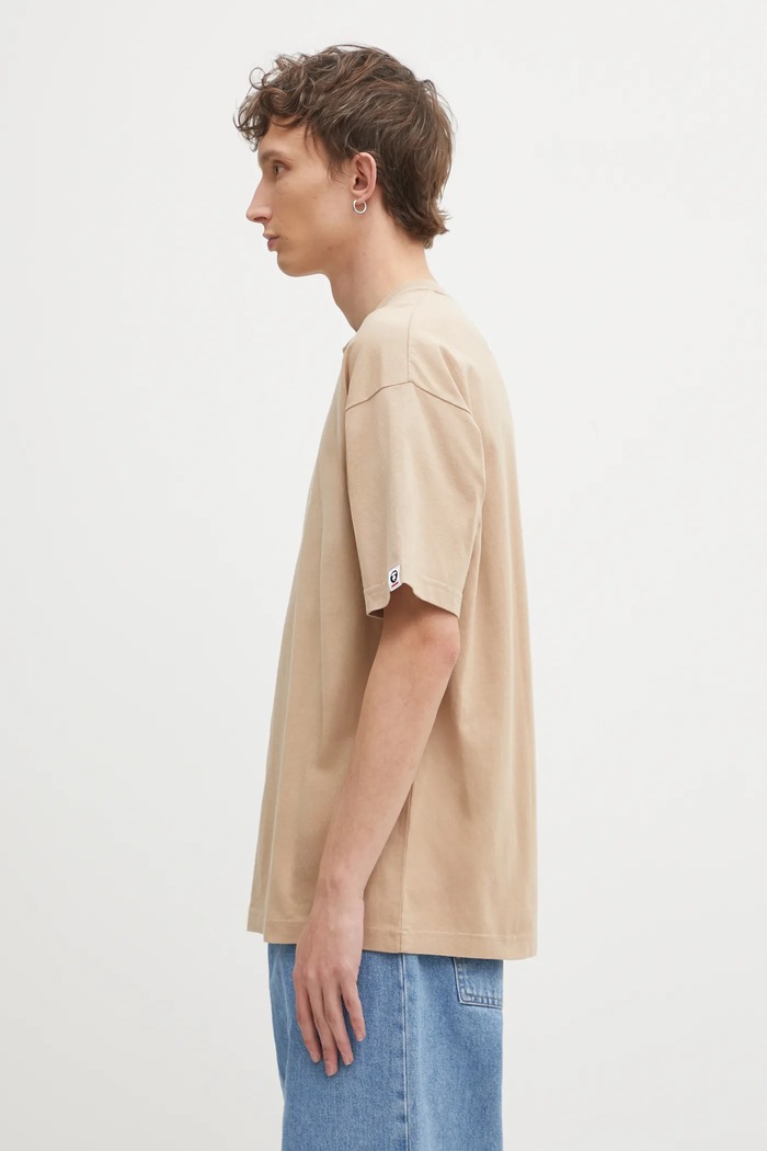 Бавовняна футболка AAPE Clover Now AAPTEM1601XXO бежевий AW25