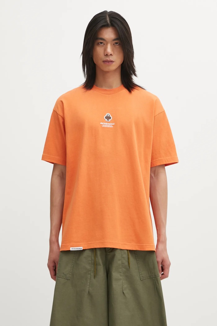 AAPE tricou din bumbac Clover Now uni portocaliu AAPTEM1601XXO