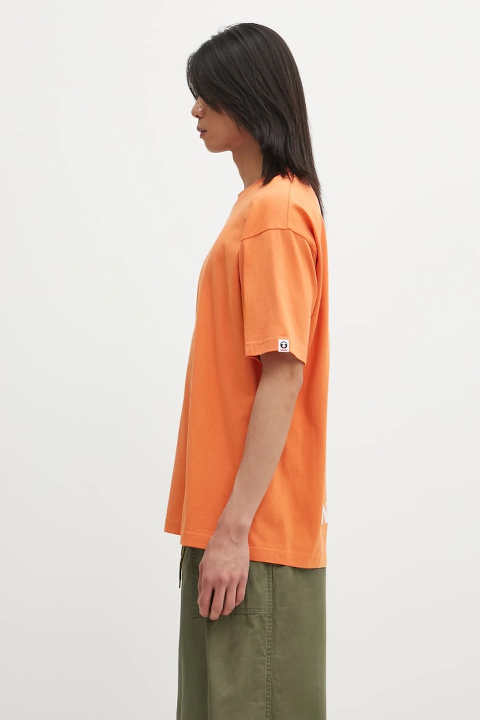 AAPE tricou din bumbac Clover Now AAPTEM1601XXO portocaliu AW25