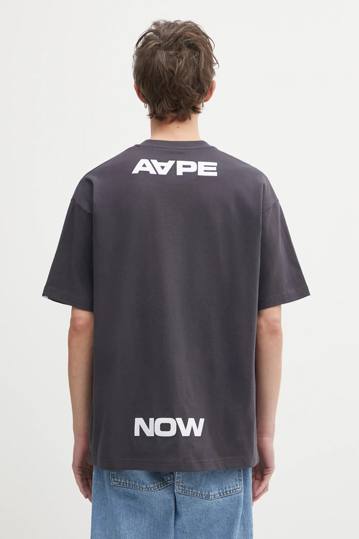 Ρούχα Βαμβακερό μπλουζάκι AAPE Clover Now AAPTEM1601XXO γκρί