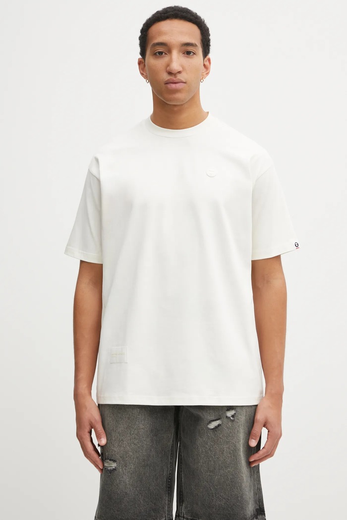Хлопковая футболка AAPE Now хлопок бежевый AAPTEM1606XXO
