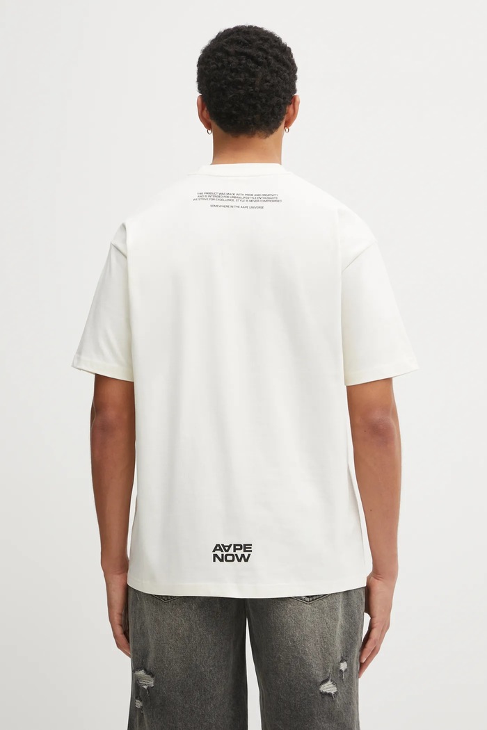 Одяг Бавовняна футболка AAPE Now AAPTEM1606XXO бежевий