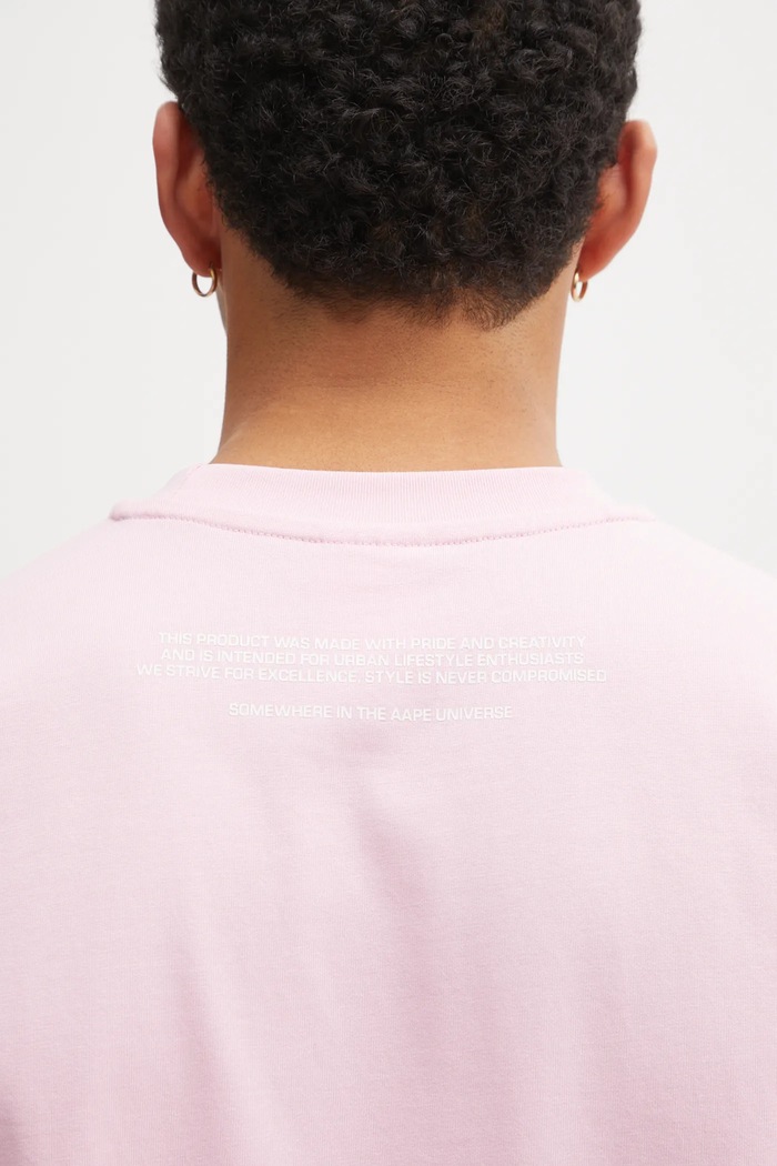 Бавовняна футболка AAPE Now AAPTEM1606XXO рожевий