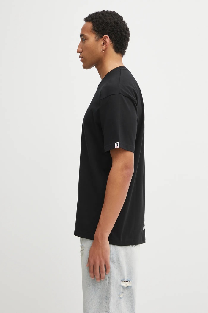 Βαμβακερό μπλουζάκι AAPE Now AAPTEM1606XXO μαύρο AW25