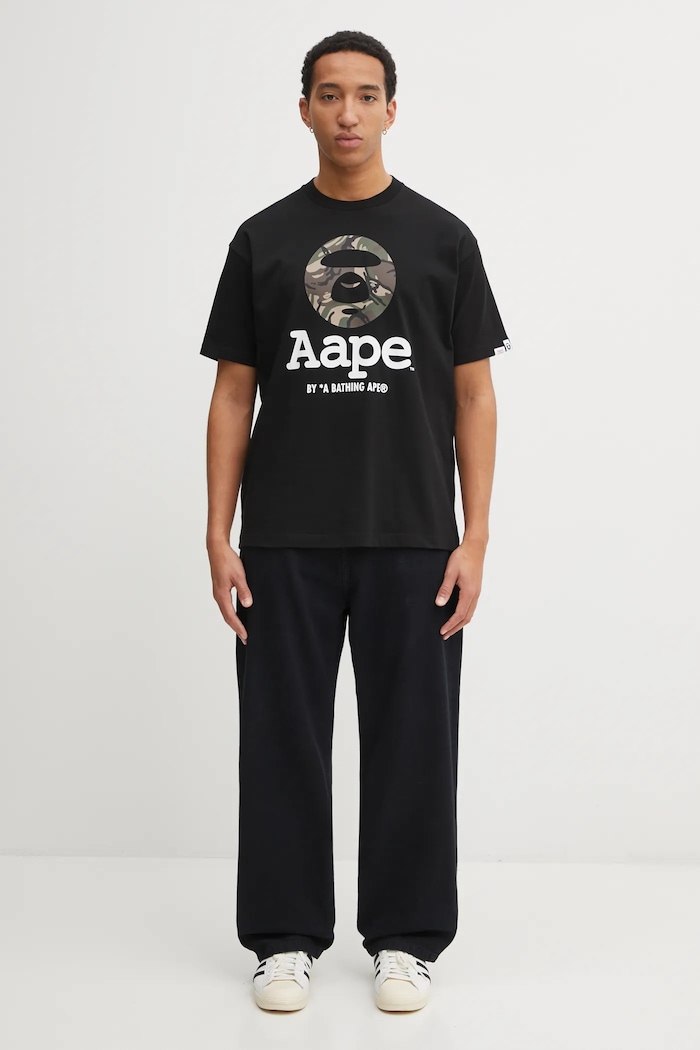 Бавовняна футболка AAPE Basic AAPTEM1640XXO чорний