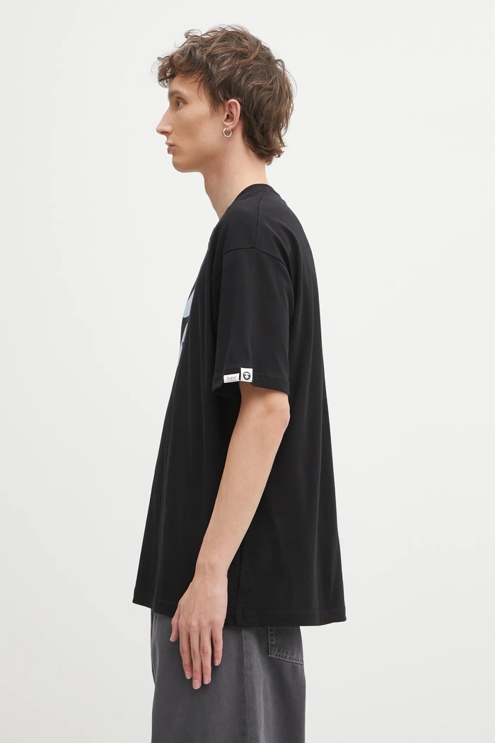 Хлопковая футболка AAPE Basic AAPTEM1642XXO чёрный AW25