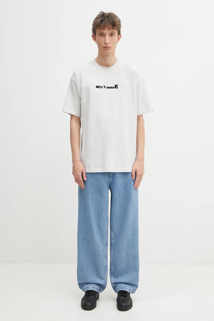 Βαμβακερό μπλουζάκι AAPE Theme Main AAPTEM1755XAP γκρί