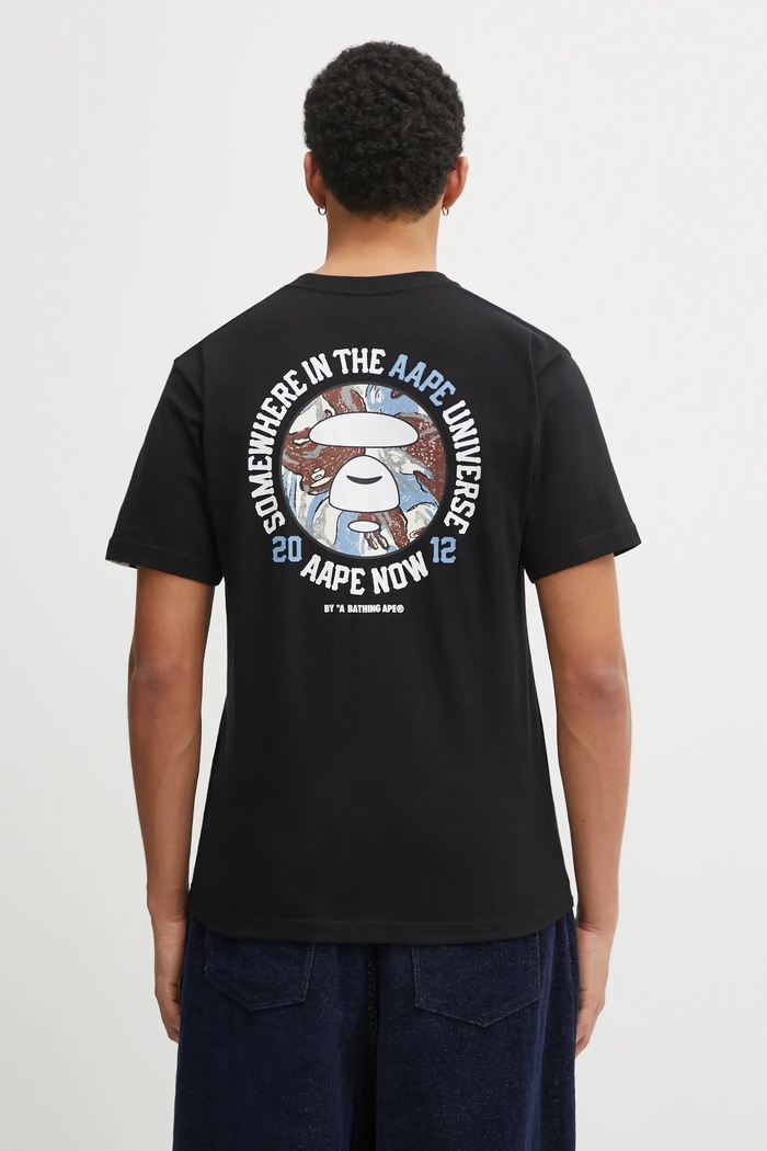 Одежда Хлопковая футболка AAPE Basic AAPTEM1732XXP чёрный