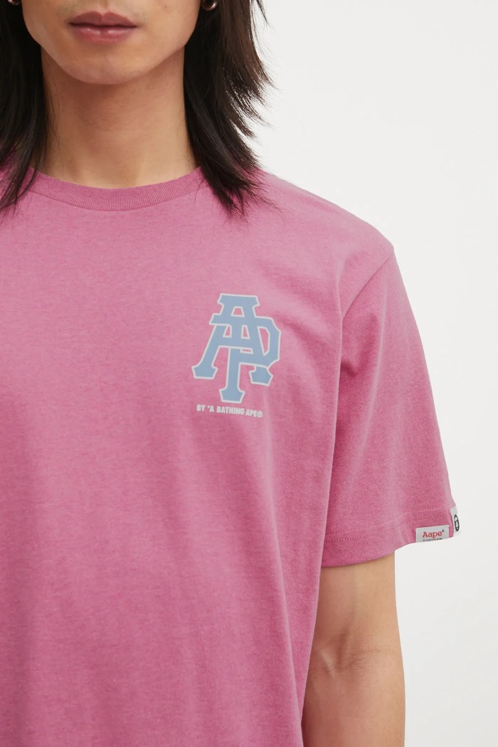 Бавовняна футболка AAPE Basic рожевий AAPTEM1732XAP