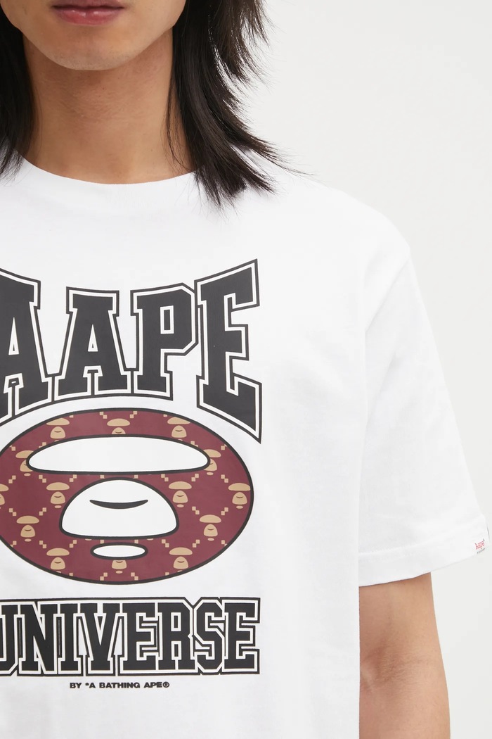 Bavlněné tričko AAPE Basic bílá AAPTEM1731XXP