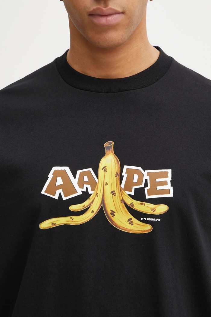 Бавовняна футболка AAPE Theme Main чорний AAPTEM1751XXP