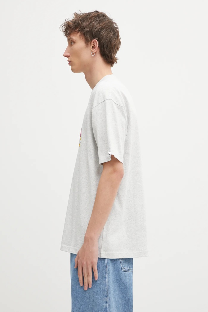 Βαμβακερό μπλουζάκι AAPE Theme Main AAPTEM1751XAP γκρί AW25