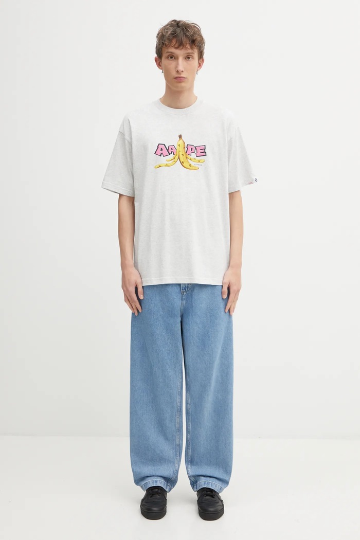 Βαμβακερό μπλουζάκι AAPE Theme Main AAPTEM1751XAP γκρί