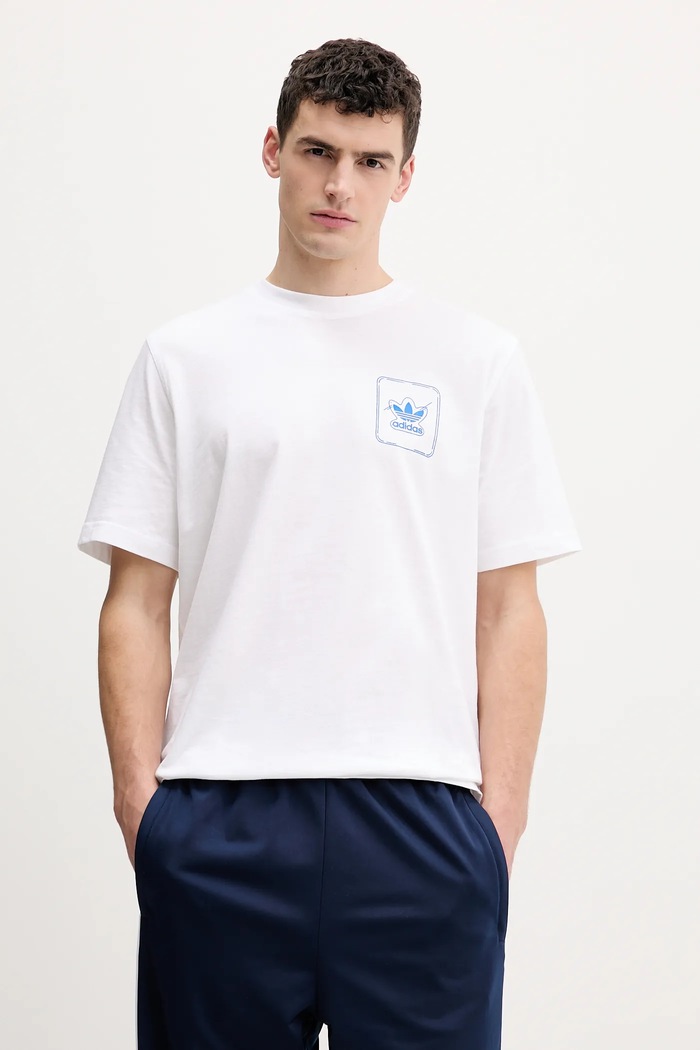 adidas Originals t-shirt bawełniany Adi Starter nadruk biały KY2927