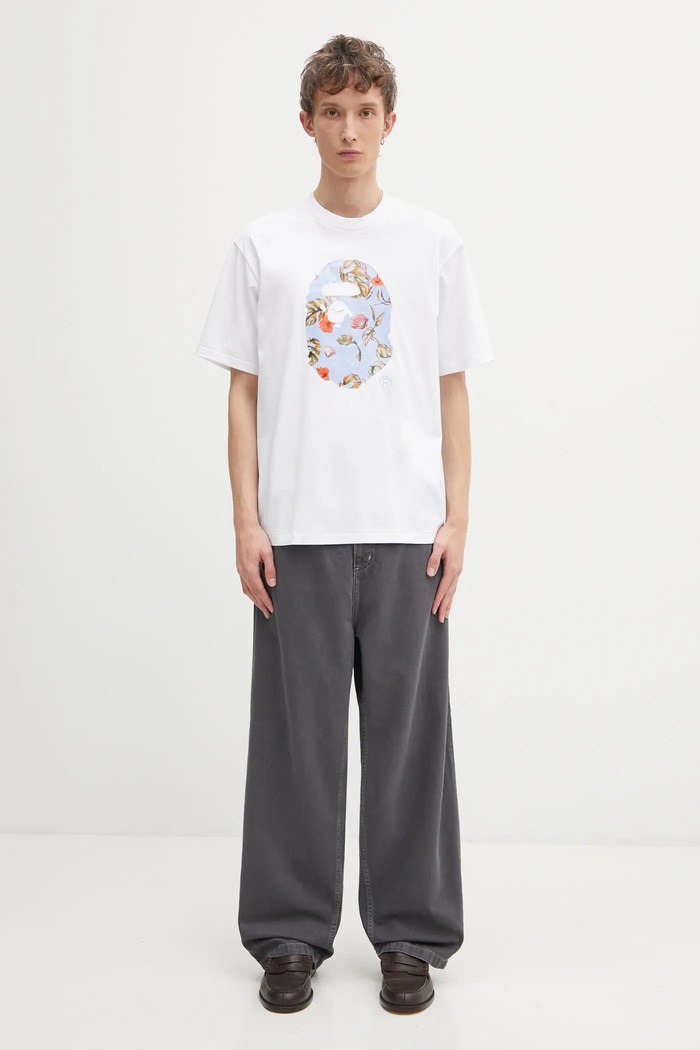 Бавовняна футболка A Bathing Ape Vacation Pattern APE Head 1L30110335 білий