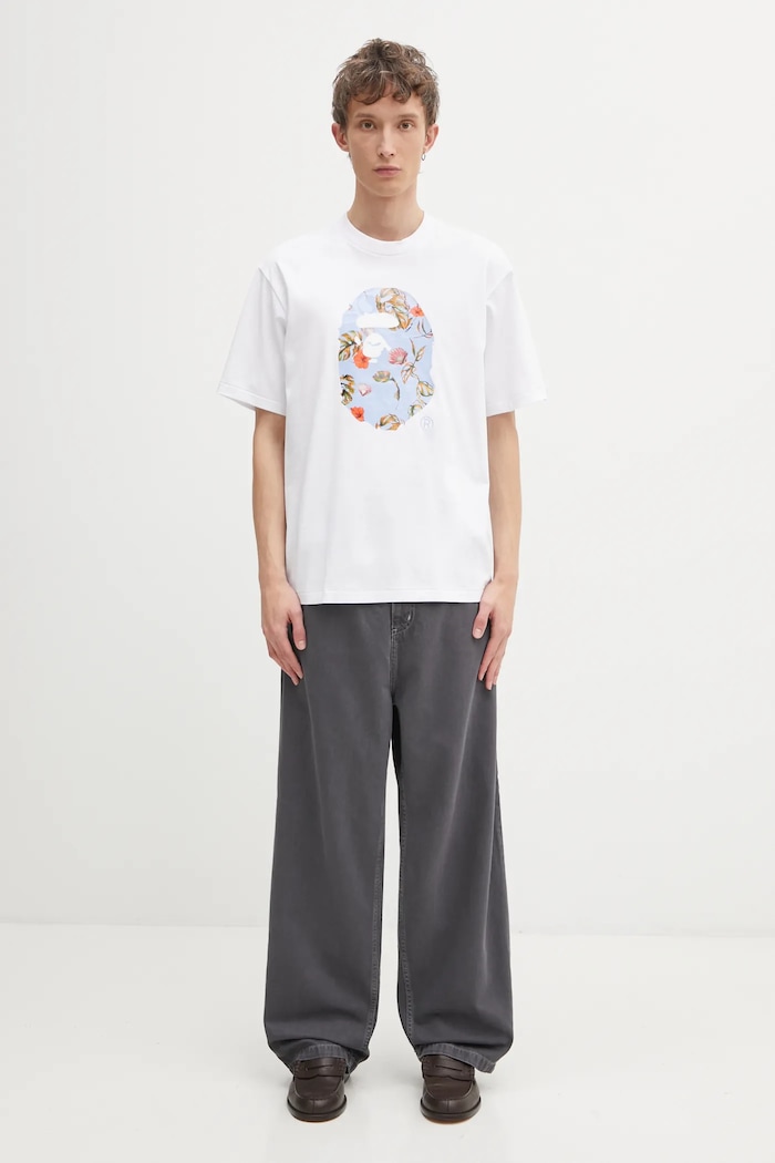 Бавовняна футболка A Bathing Ape Vacation Pattern APE Head 1L30110335 білий