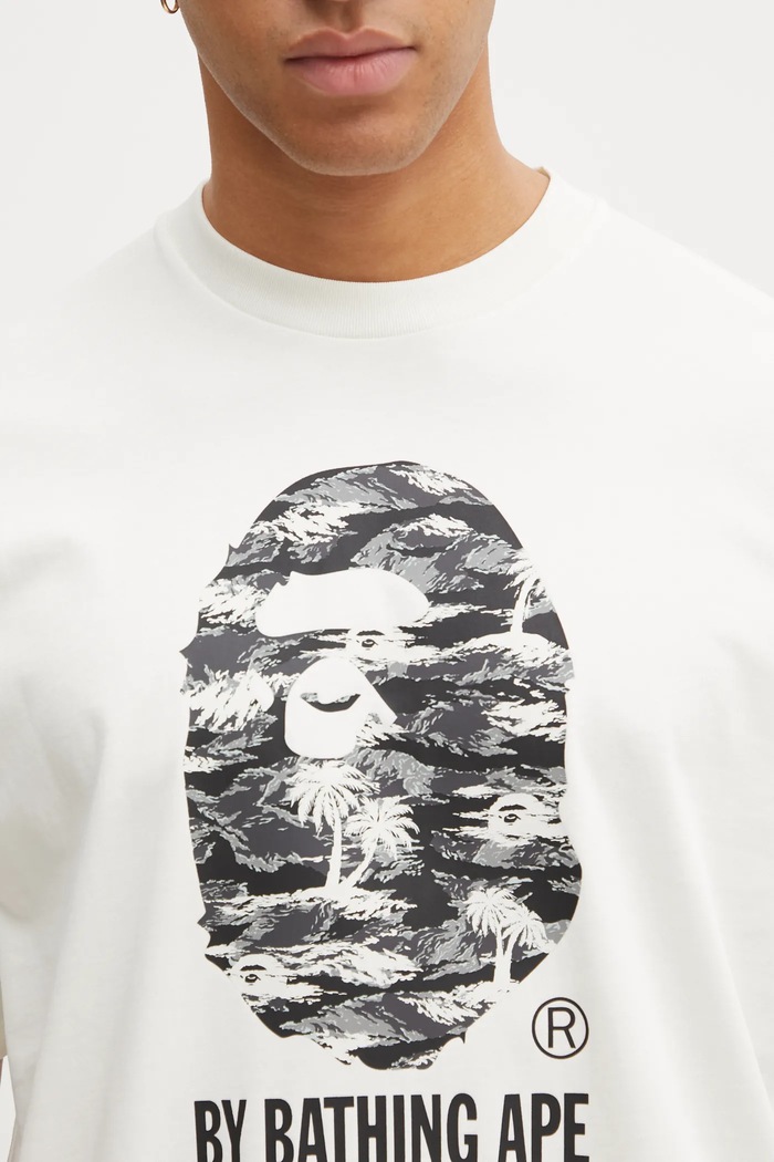 Бавовняна футболка A Bathing Ape Palm Tree Camo бежевий 1L30110341