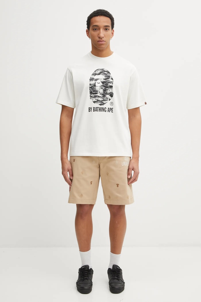 Бавовняна футболка A Bathing Ape Palm Tree Camo 1L30110341 бежевий