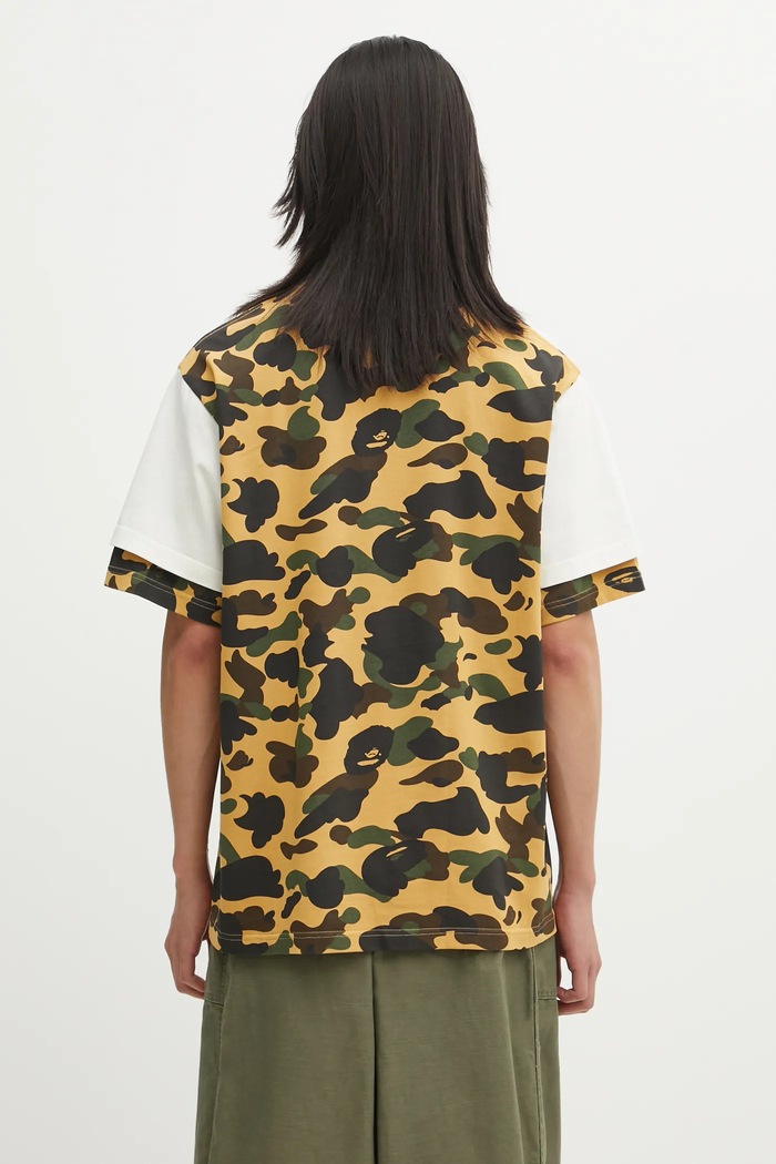 Одяг Бавовняна футболка A Bathing Ape 1st Camo Heavy Washed Blocking 1L30109337 бежевий