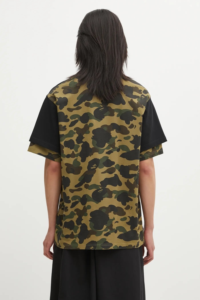 Одяг Бавовняна футболка A Bathing Ape 1st Camo Heavy Washed Blocking 1L30109337 чорний