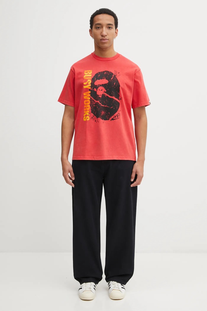 Бавовняна футболка A Bathing Ape Garment Dye 1L30109350 червоний
