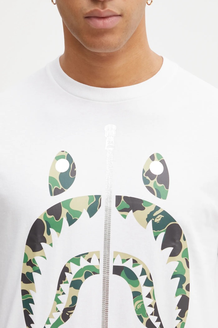 Бавовняна футболка A Bathing Ape ABC Camo Shark білий 1L30110008