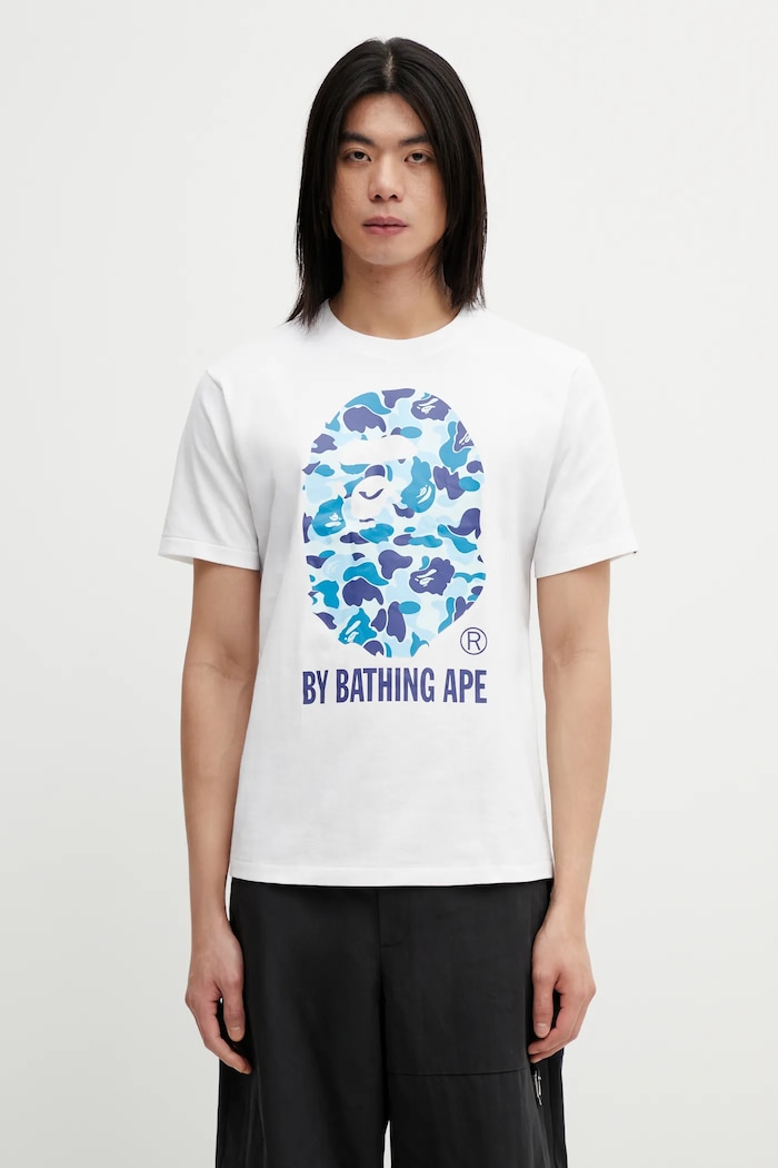 Бавовняна футболка A Bathing Ape abc camo by bathing ape tee m надрук білий 001TEL301007M