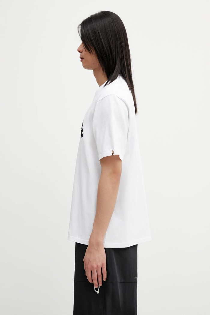 Βαμβακερό μπλουζάκι A Bathing Ape 1st Camo Shark Seijin 001TEL801316M λευκό AW25