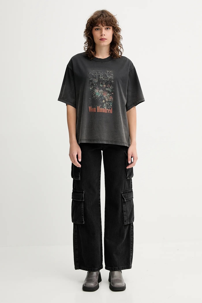 T-shirt bawełniany Won Hundred szary 3767.12071
