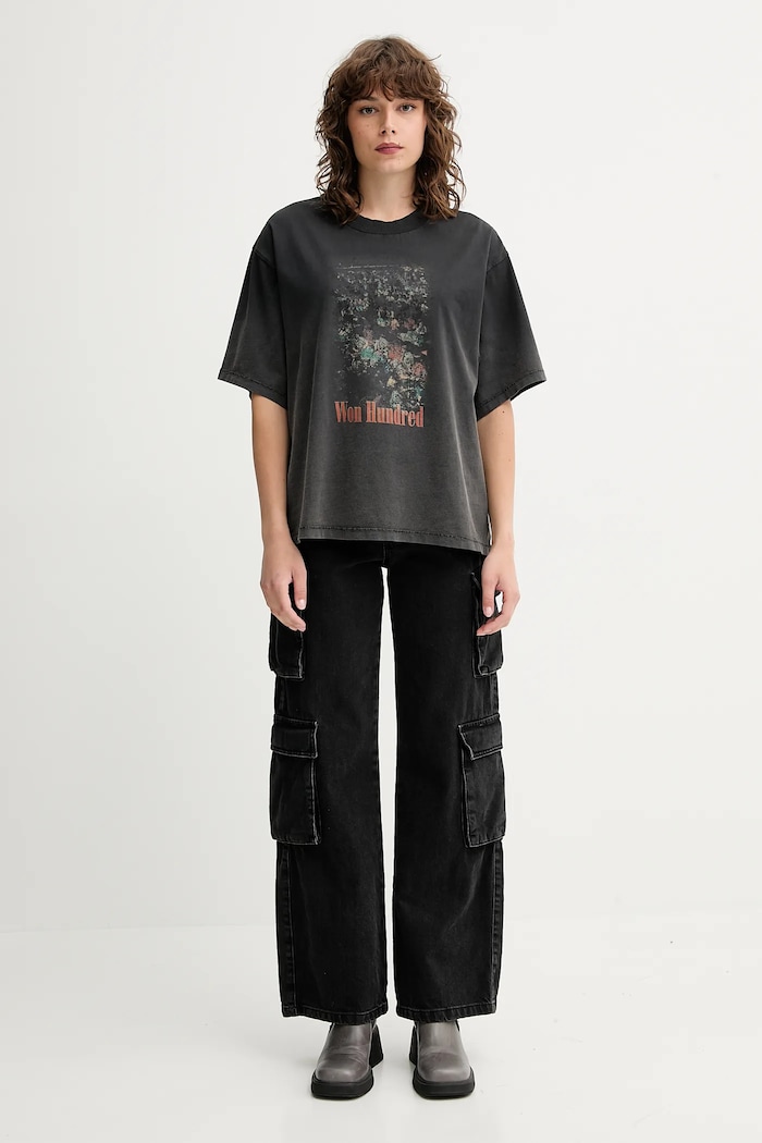 T-shirt bawełniany Won Hundred szary 3767.12071