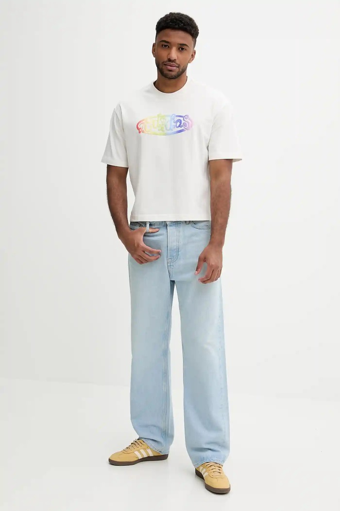 adidas Originals t-shirt Pride x Jeremy Scott beżowy JY2012