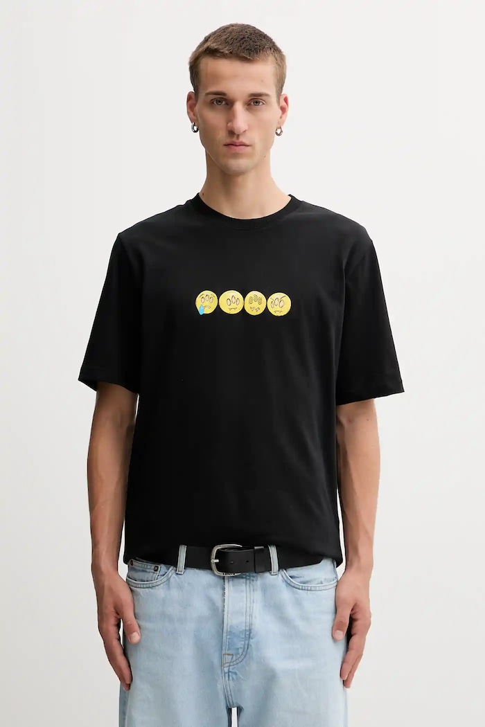 Barrow t-shirt bawełniany F5BWUATH085 czarny AW25