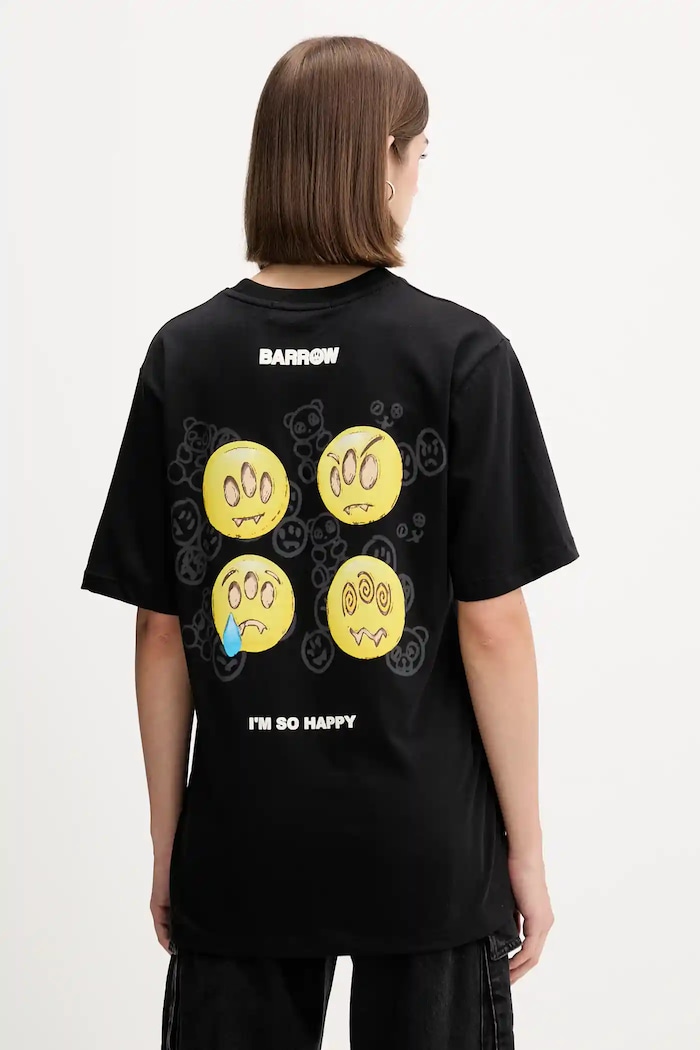 Odzież Barrow t-shirt bawełniany F5BWUATH085 czarny