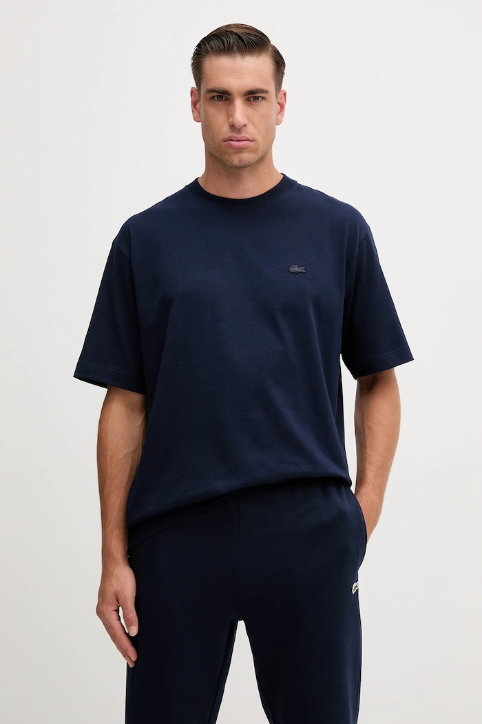 Ρούχα Βαμβακερό μπλουζάκι Lacoste TH7744 σκούρο μπλε