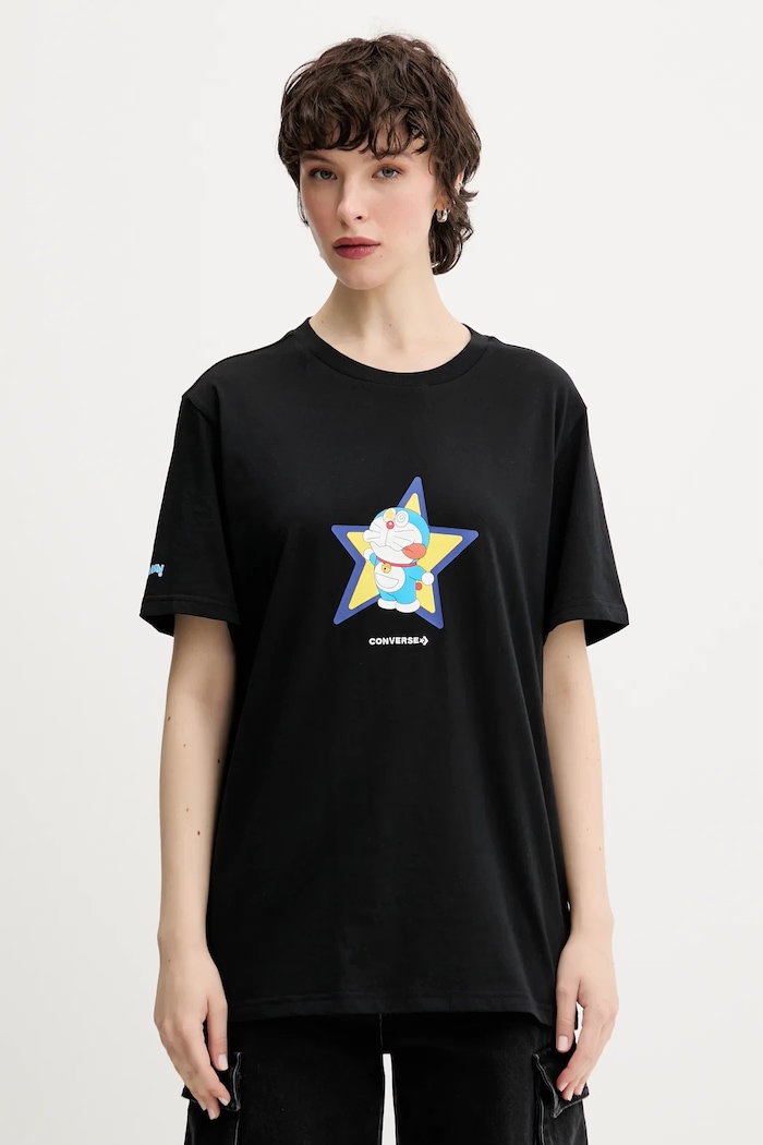 Bavlnené tričko Converse X DORAEMON GRAPHIC čierna 10028894.A01