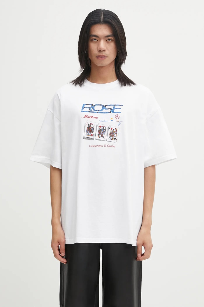 Бавовняна футболка Martine Rose Oversized S/S візерунок білий 621JE06000F