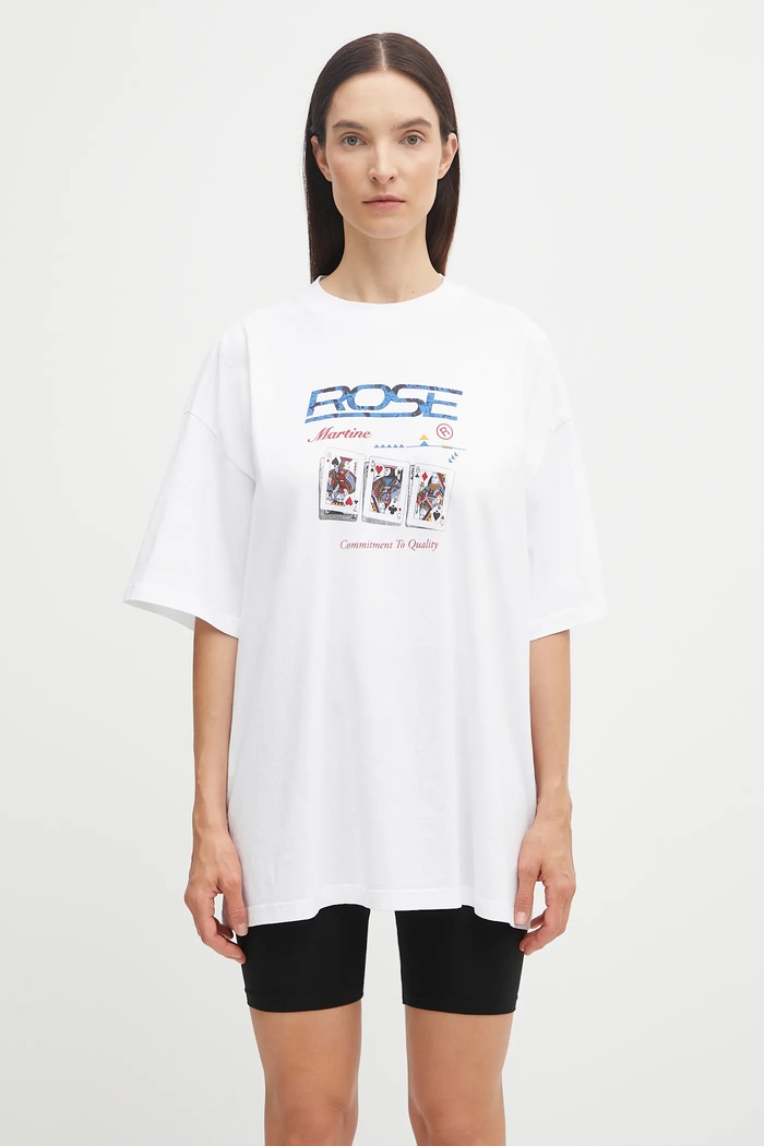 Бавовняна футболка Martine Rose Oversized S/S 621JE06000F білий AW25