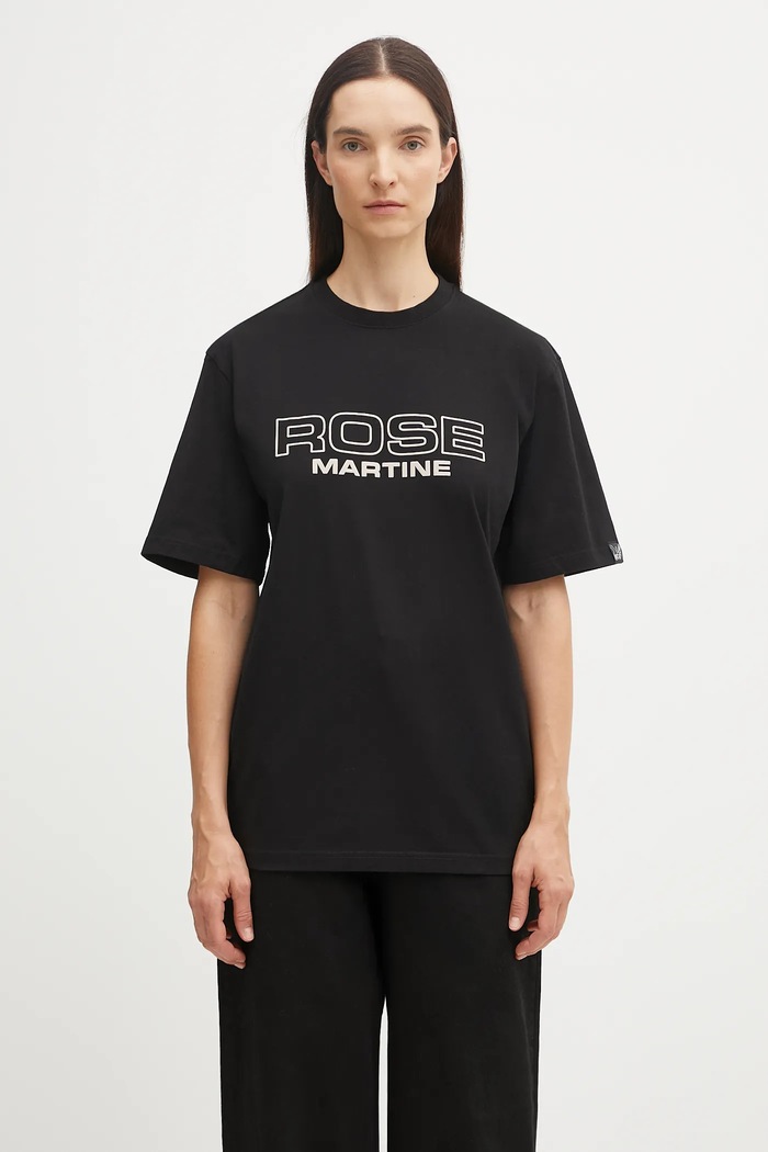 Бавовняна футболка Martine Rose Classic 603JE01001CW чорний AW25