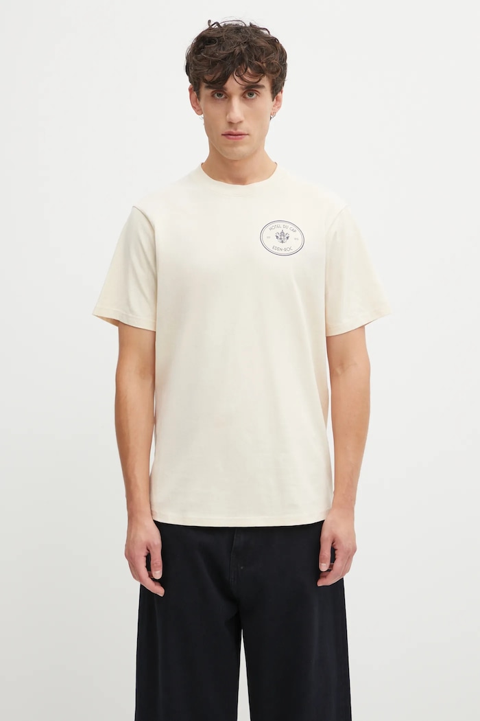 Sporty & Rich cotton t-shirt Kennedy Crest regular beige TO04360666CR01