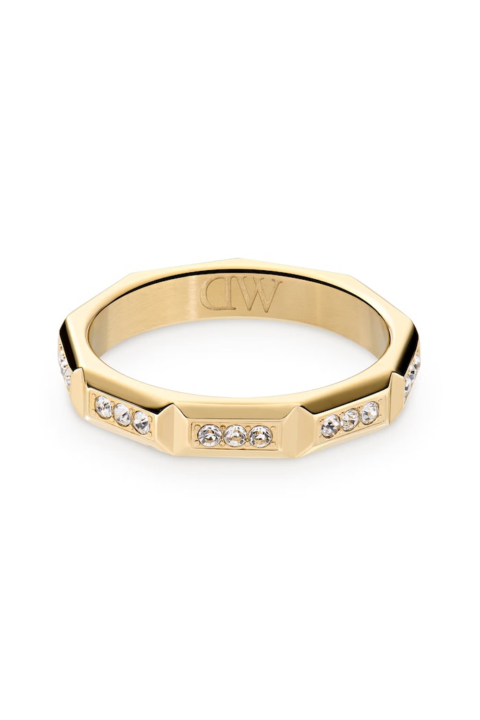 Akcesoria Daniel Wellington Pierścionek damski ze stali nierdzewnej z cyrkonią Bric Icon Lumine DW00402213 złoty